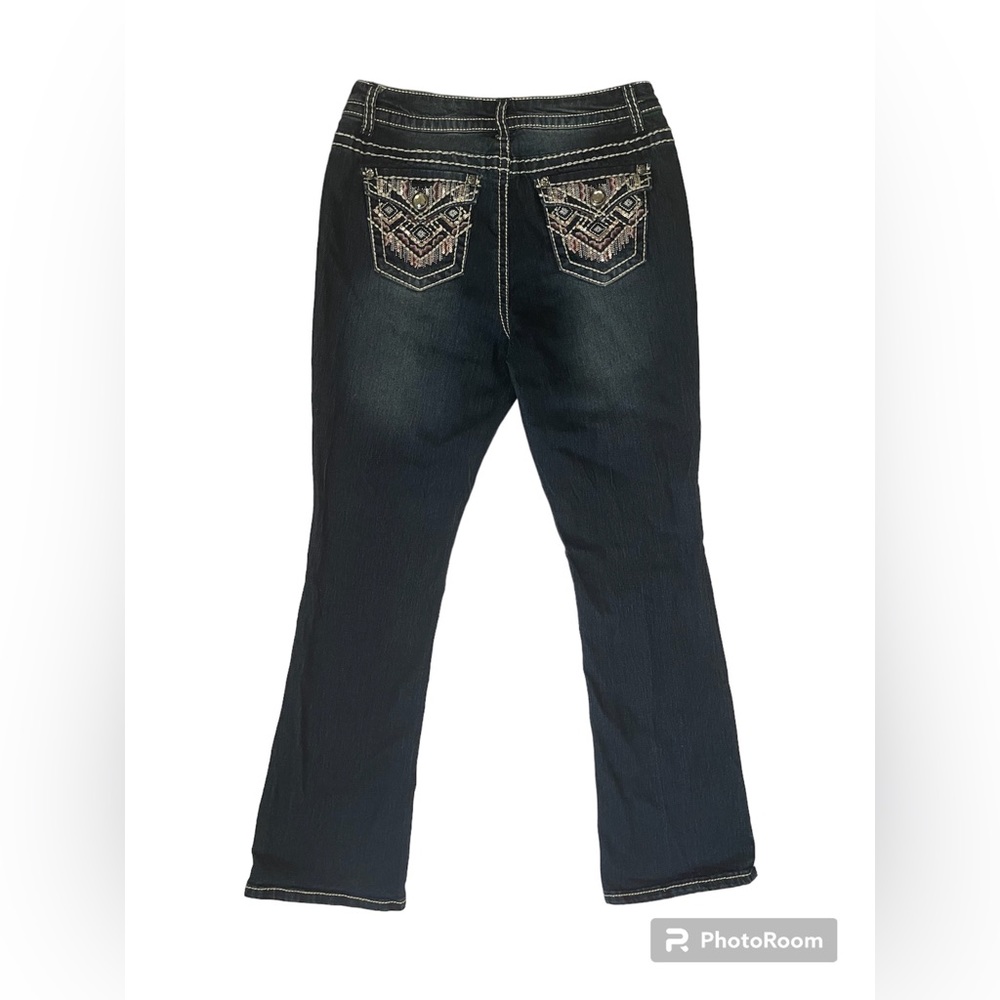 Junior’s Dark Wash Faded Glory Slim Boot Cut Jeans